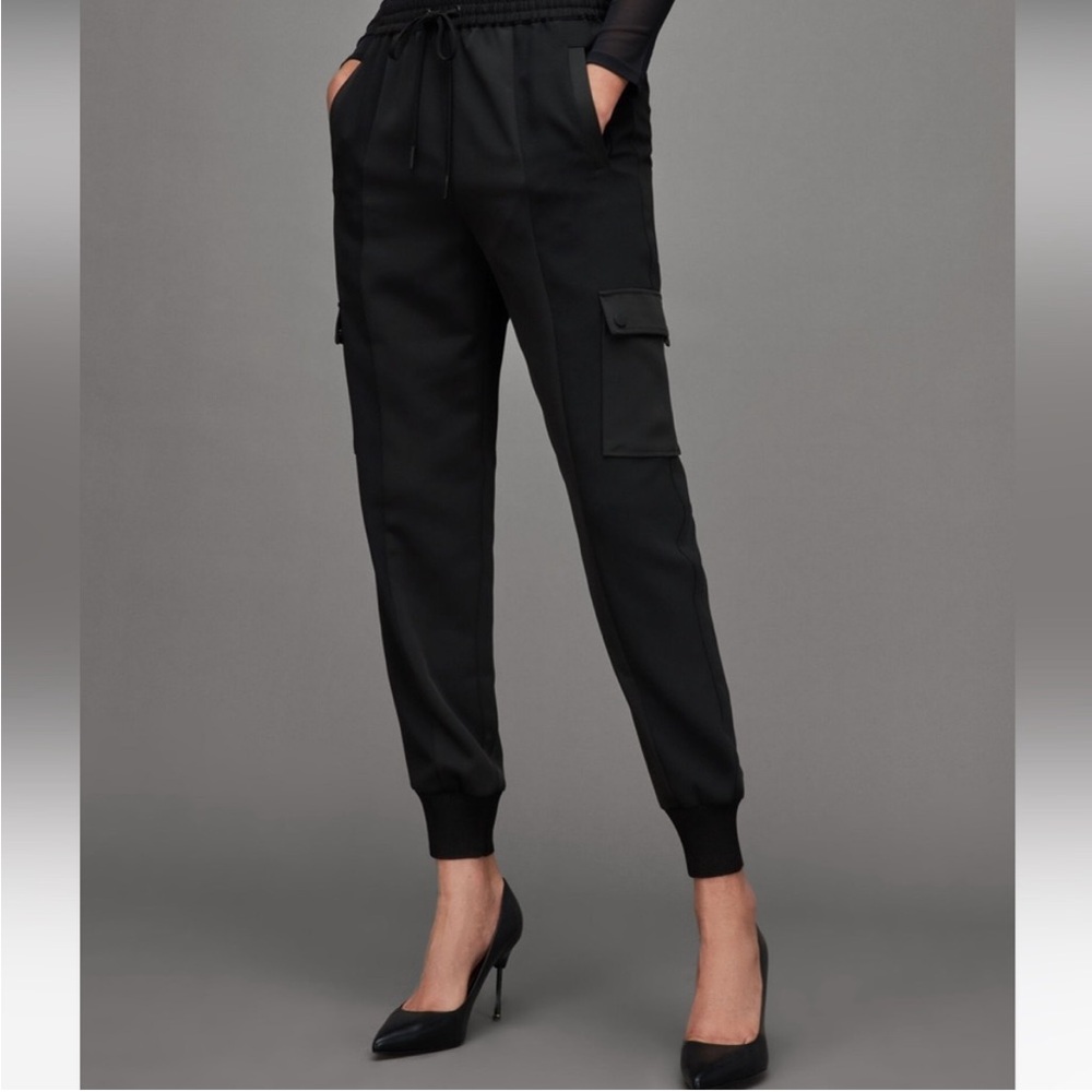 All Saints ALLSAINTS Maddie Black Cargo Jogger Pants